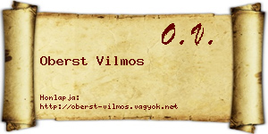 Oberst Vilmos névjegykártya